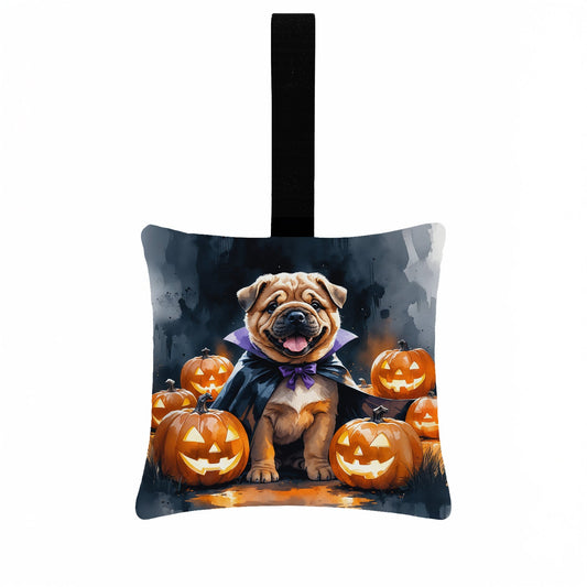 Shar Pei Puppy Halloween Mini Hanging Pillow Ornament 3.5 × 3.5