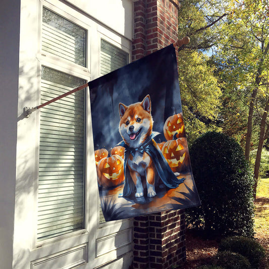 Shiba Inu Puppy Halloween House Flag