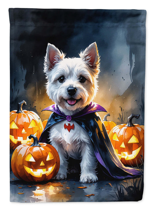 Westie Spaniel Puppy Halloween House Flag