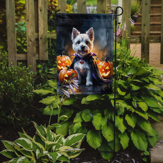 Westie Spaniel Puppy Halloween Garden Flag