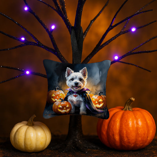 Westie Spaniel Puppy Halloween Mini Hanging Pillow Ornament 3.5 × 3.5