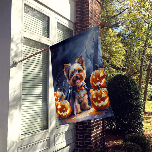 Yorkshire Terrier Puppy Halloween House Flag