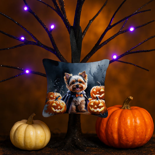 Yorkshire Terrier Puppy Halloween Mini Hanging Pillow Ornament 3.5 × 3.5