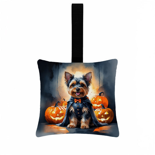 Yorkshire Terrier Yorkie Puppy Halloween Mini Hanging Pillow Ornament 3.5 × 3.5