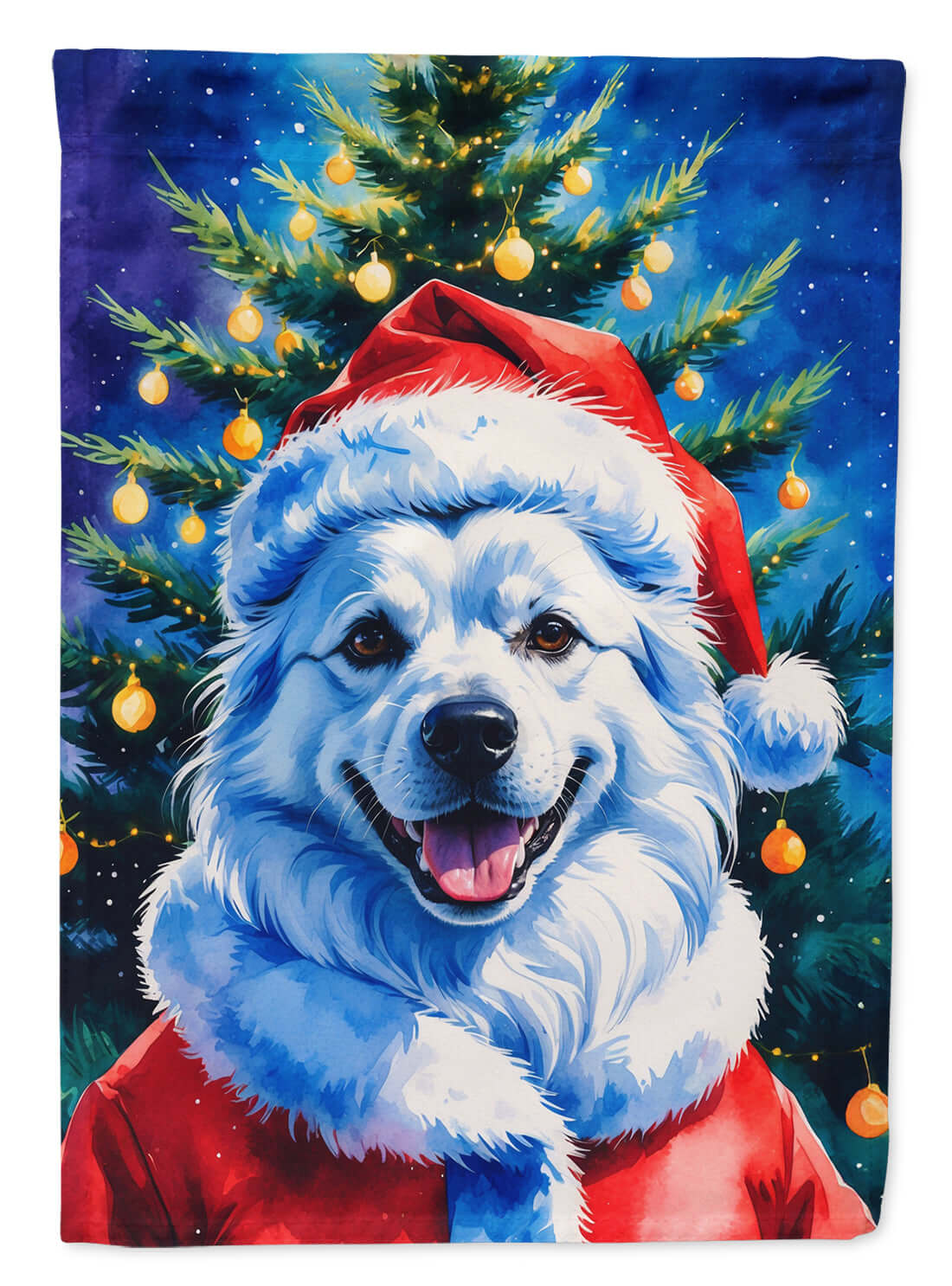 American Eskimo Christmas House Flag