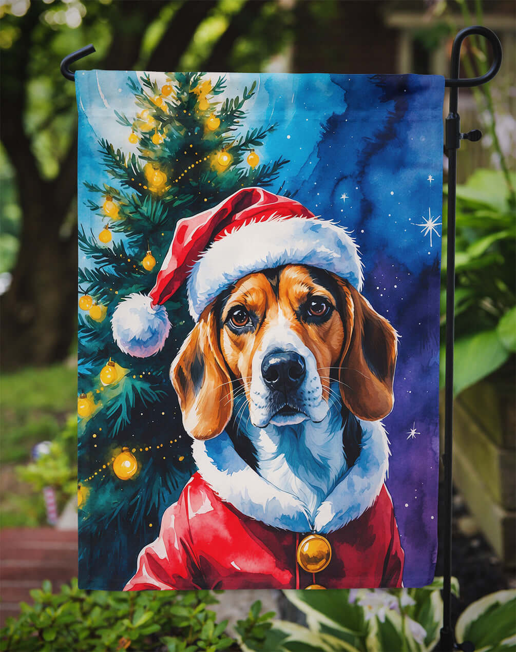 Beagle Christmas Garden Flag