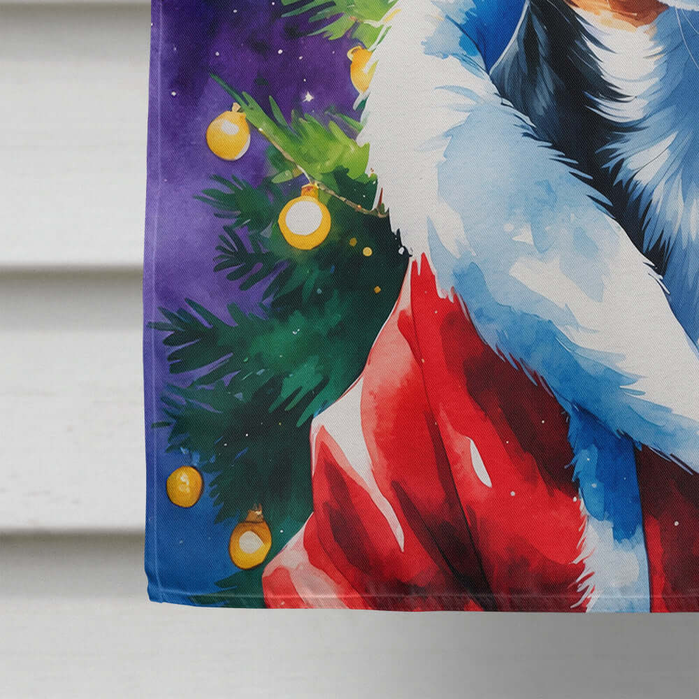 Black and Tan Chihuahua Christmas House Flag