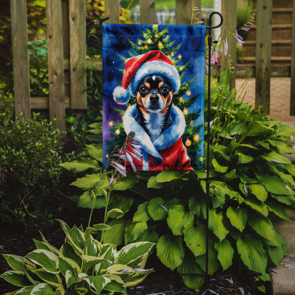 Black and Tan Chihuahua Christmas Garden Flag