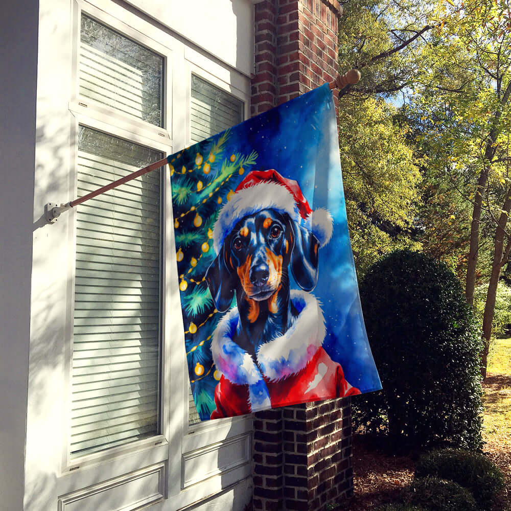 Dachshund Christmas House Flag