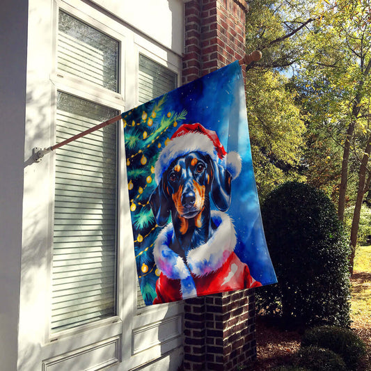 Dachshund Christmas House Flag