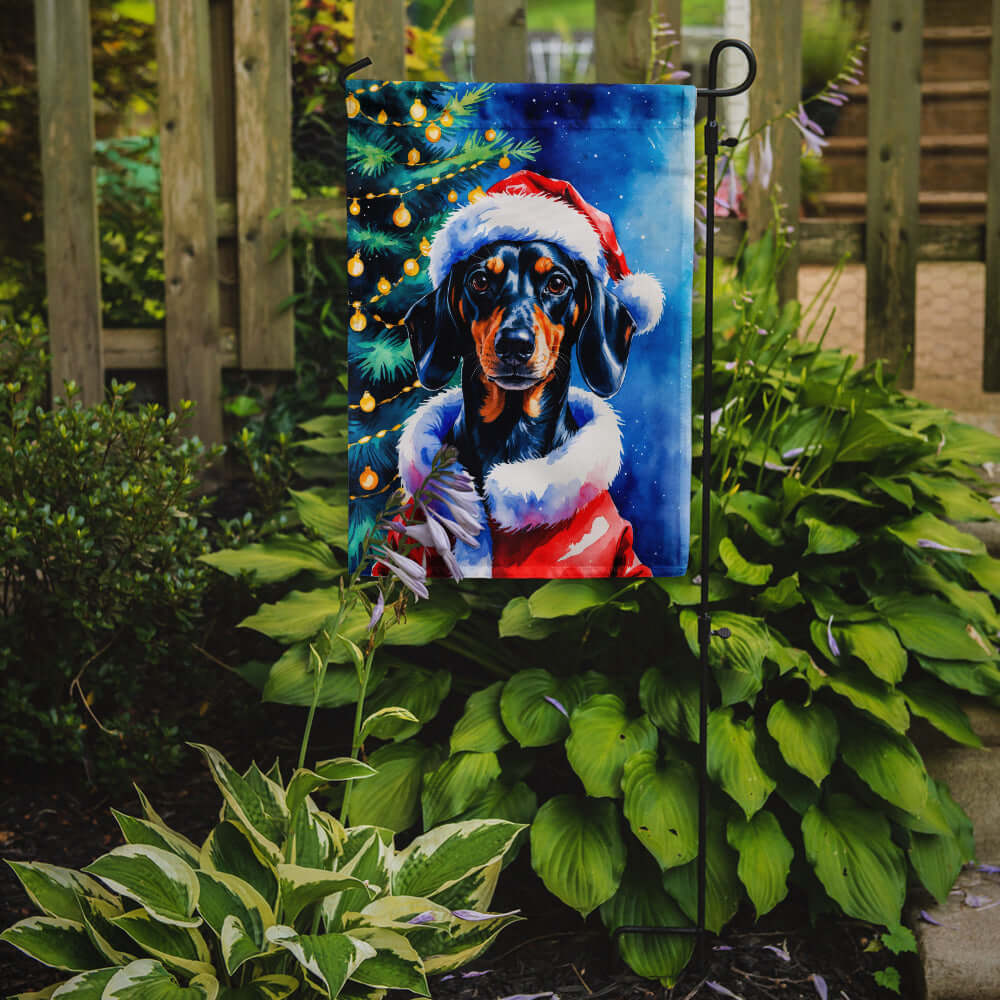 Dachshund Christmas Garden Flag