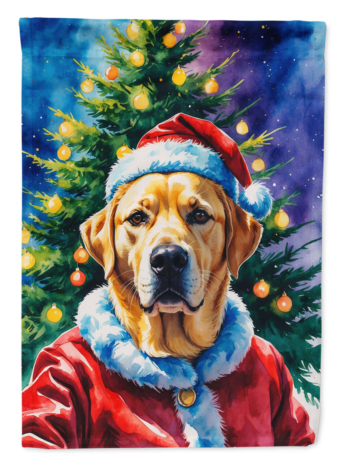 Yellow Labrador Retriever Christmas House Flag
