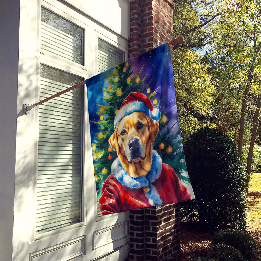 Yellow Labrador Retriever Christmas House Flag