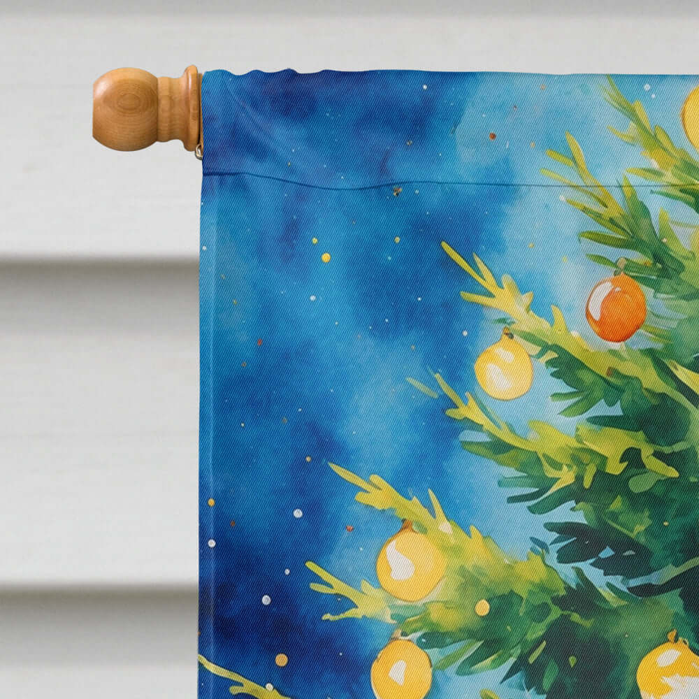 Yellow Labrador Retriever Christmas House Flag