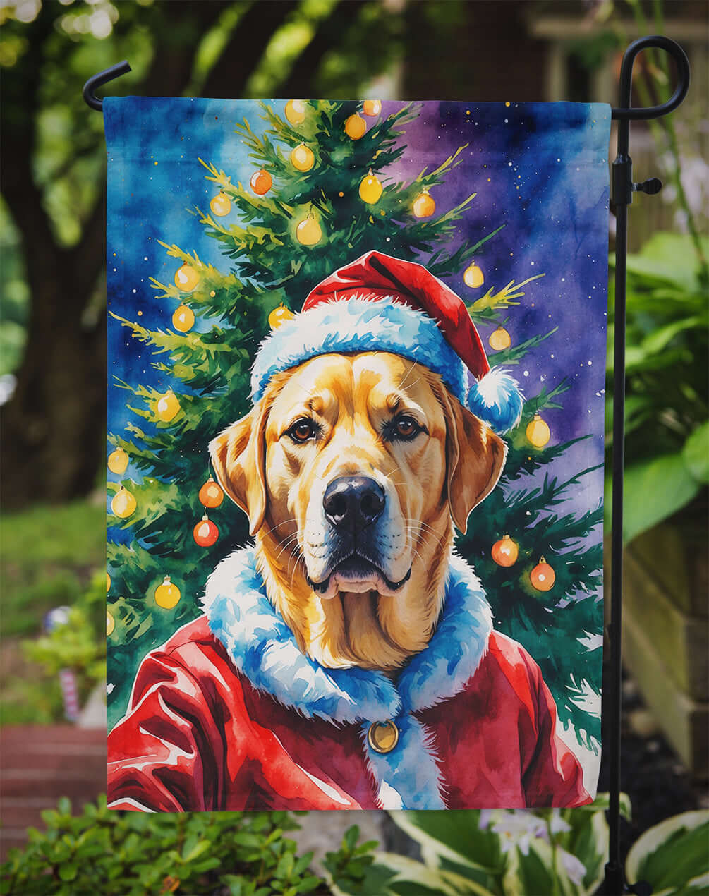 Yellow Labrador Retriever Christmas Garden Flag