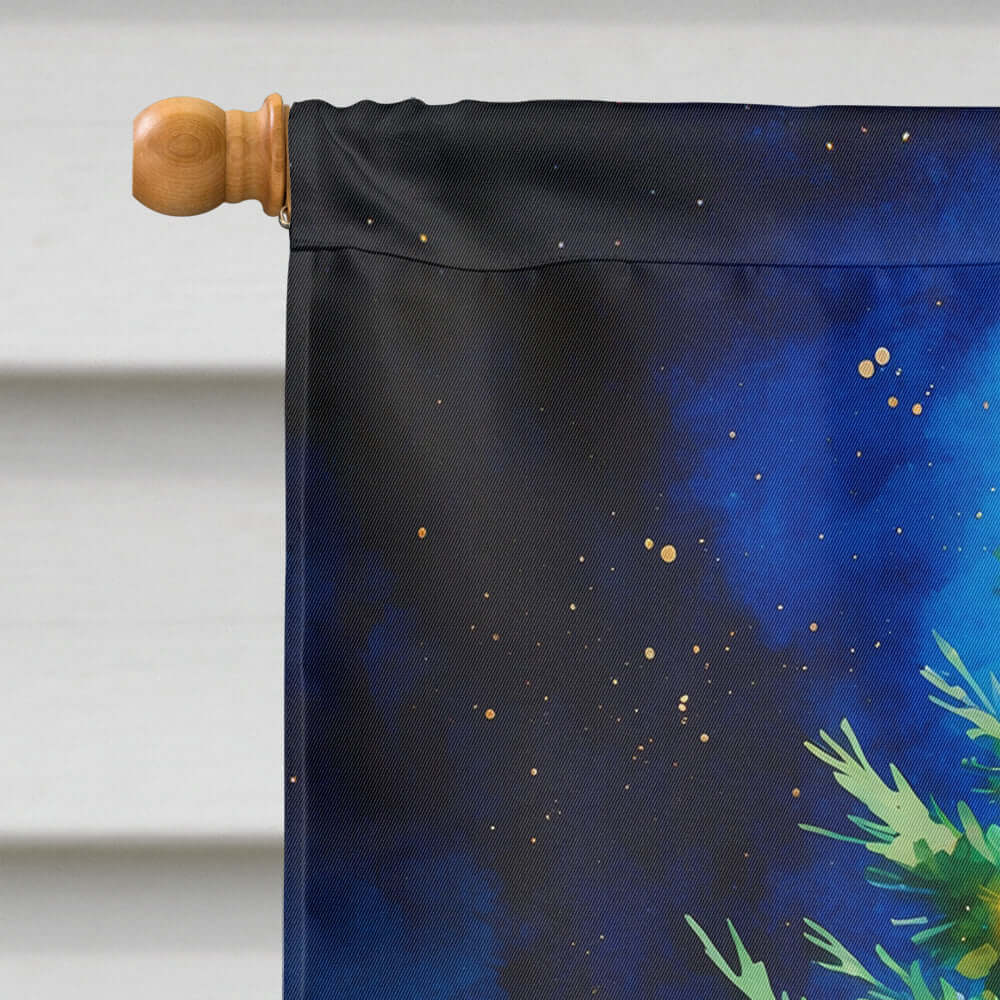 White Pit Bull Terrier Christmas House Flag