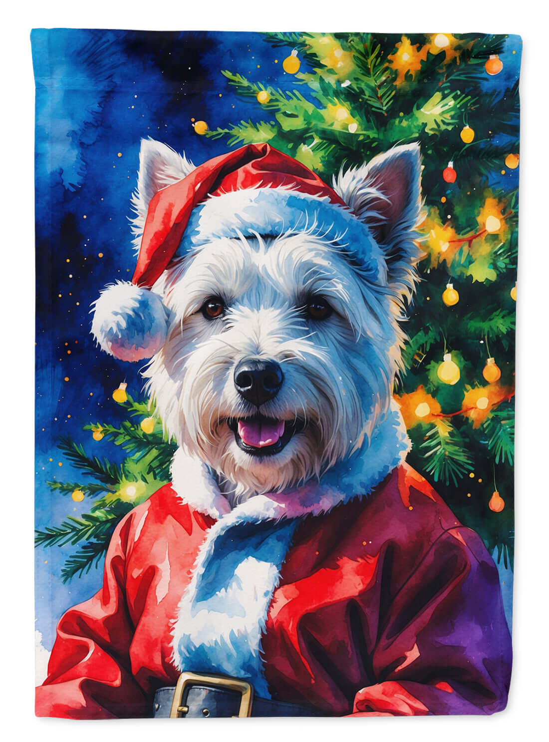 Westie Christmas House Flag