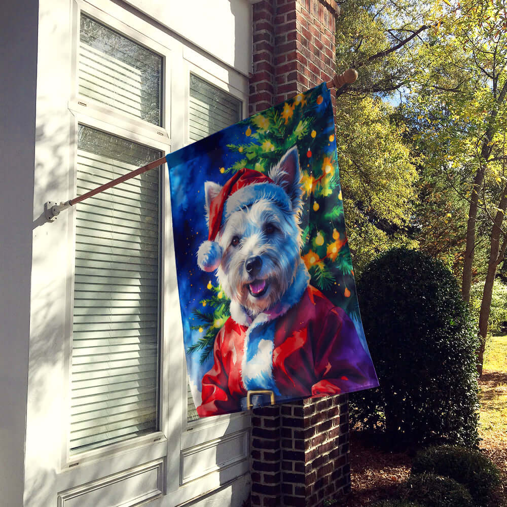 Westie Christmas House Flag