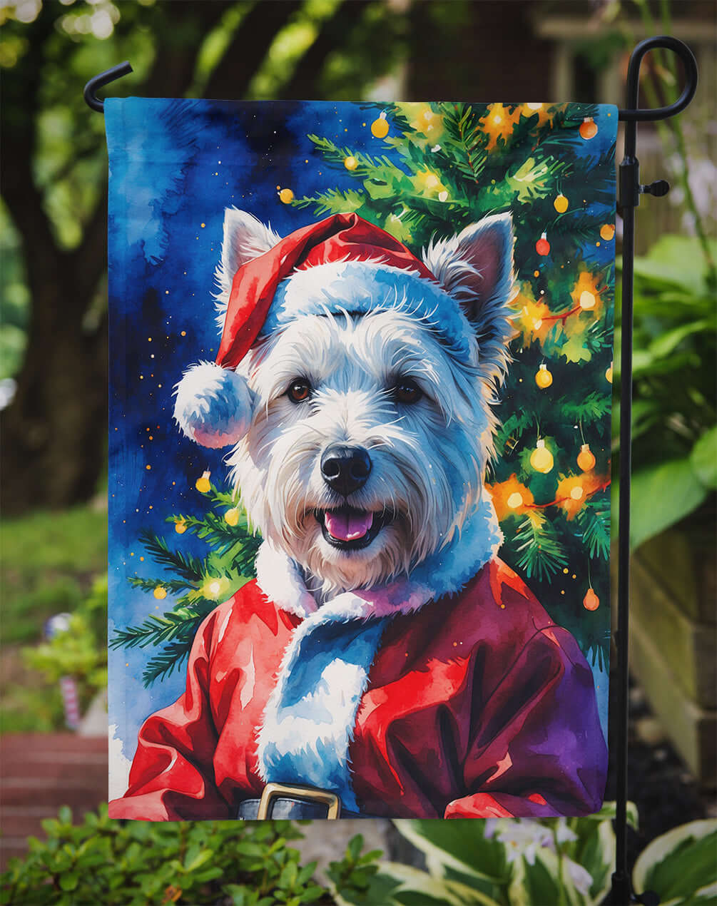 Westie Christmas Garden Flag