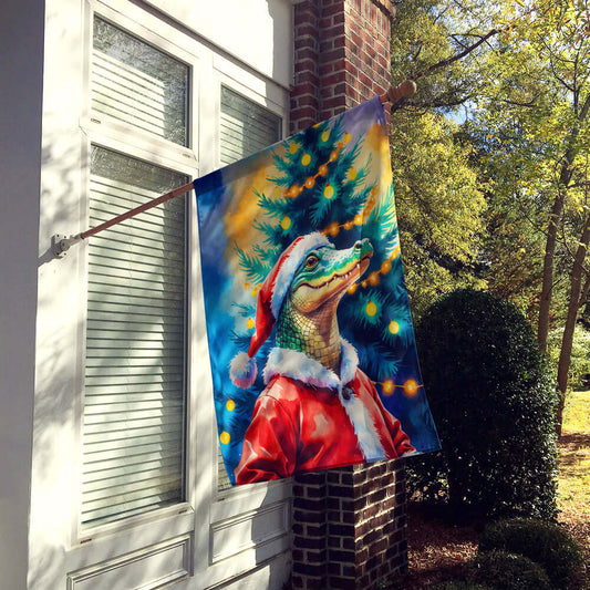 Alligator Christmas House Flag