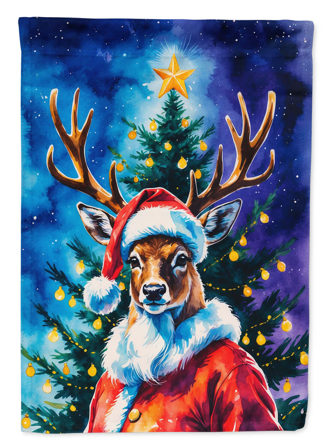 Deer Christmas House Flag