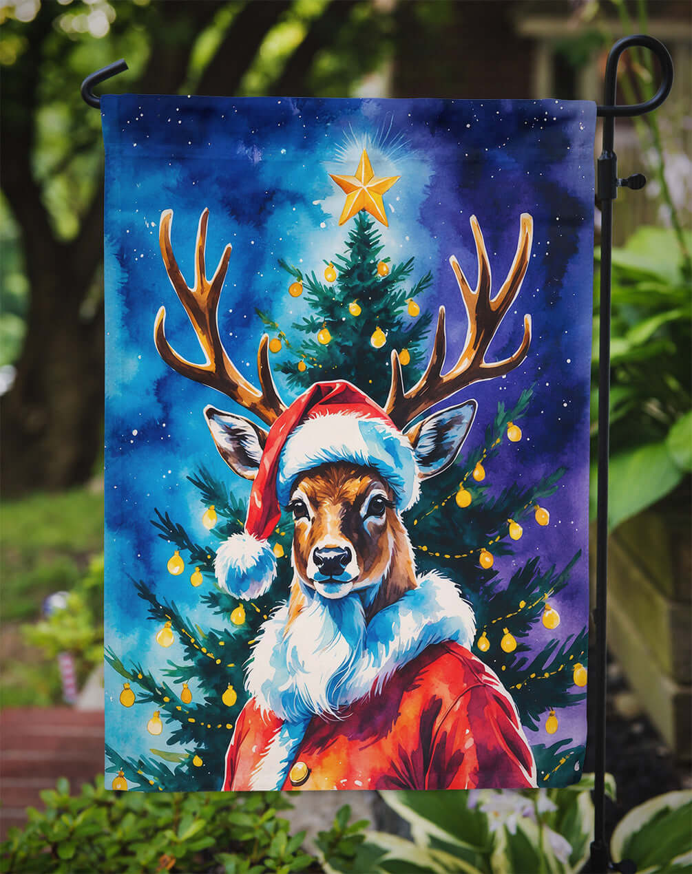 Deer Christmas Garden Flag