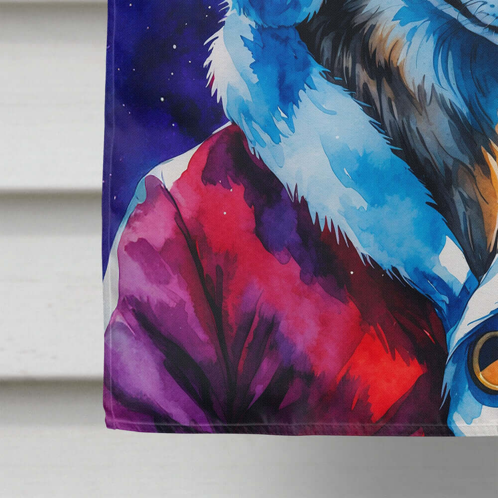 Wolf Christmas House Flag
