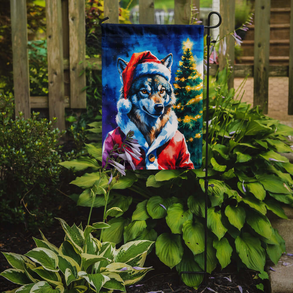 Wolf Christmas Garden Flag