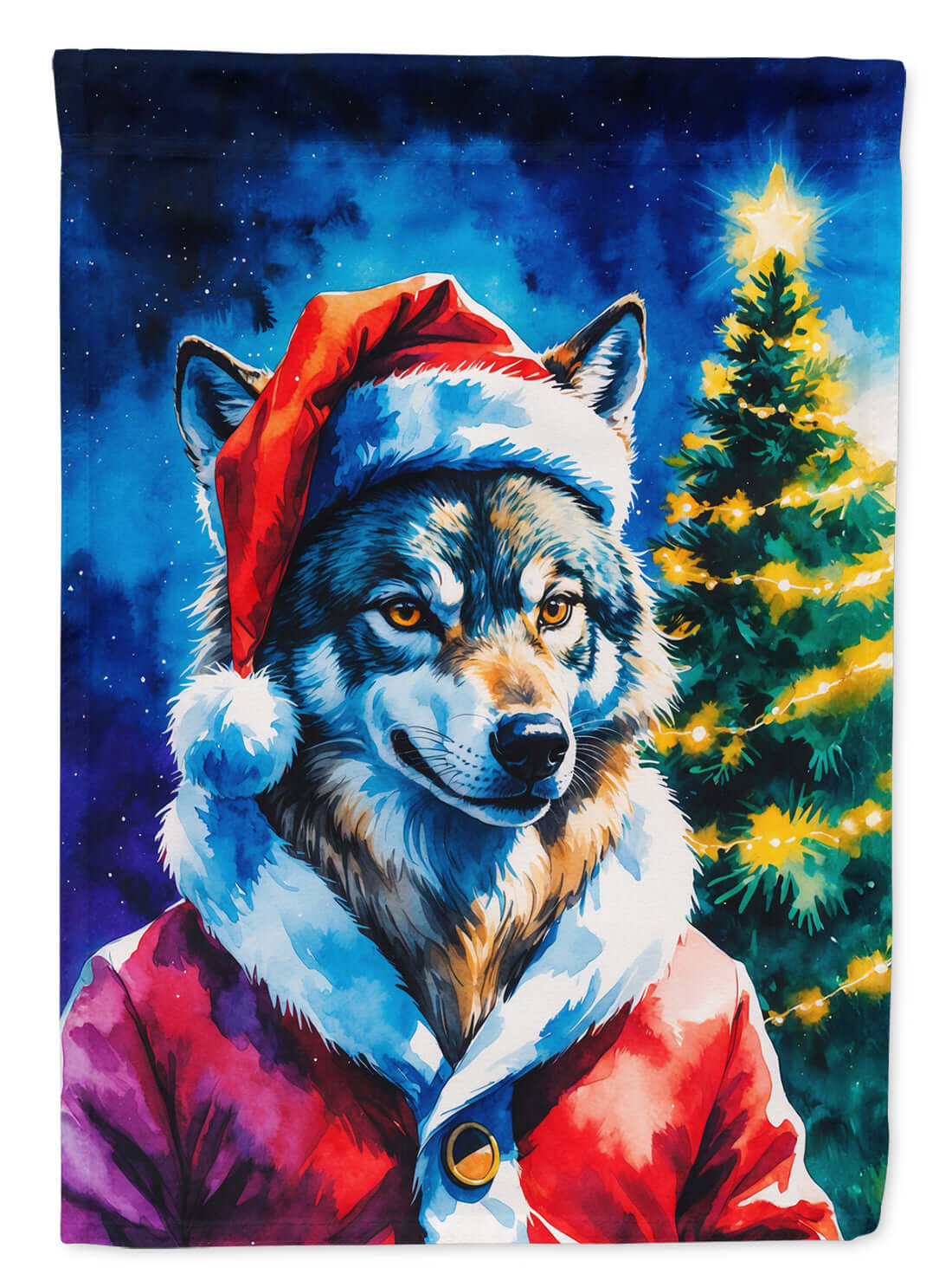 Wolf Christmas Garden Flag