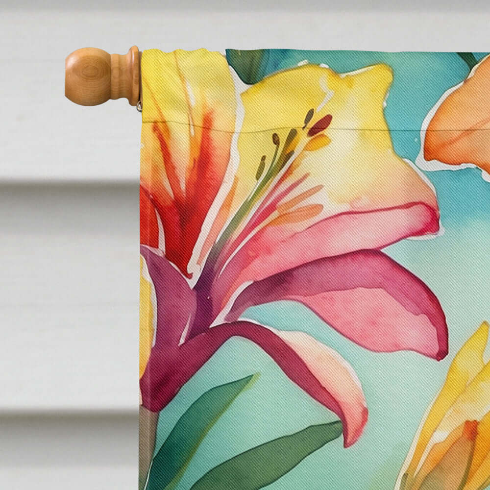 Alstroemerias Flowers House Flag