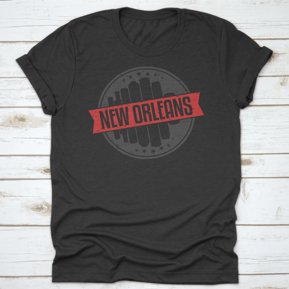 New Orleans Louisiana Round. Travel Stamp Icon Skyline City Design.