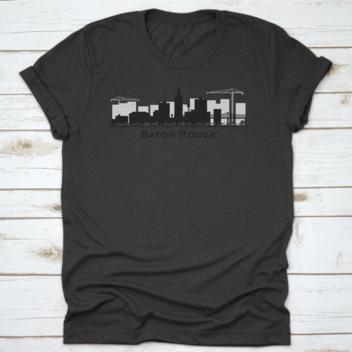 Baton Rouge Louisiana City Skyline Silhouette With Black Buildings