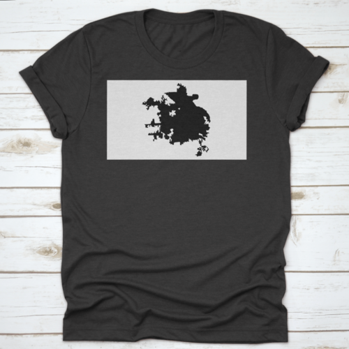 Black Silhouette Of A Map Of The City Of Shreveport In Louisiana In
