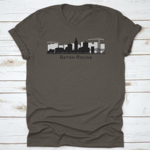 Baton Rouge Louisiana City Skyline Silhouette With Black Buildings