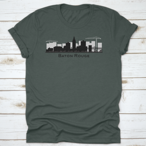 Baton Rouge Louisiana City Skyline Silhouette With Black Buildings