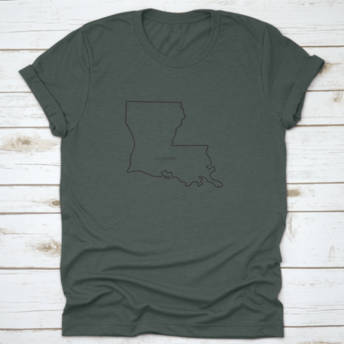 Simple Line Drawing Outline Of The Map Of Louisiana Usa With Simple