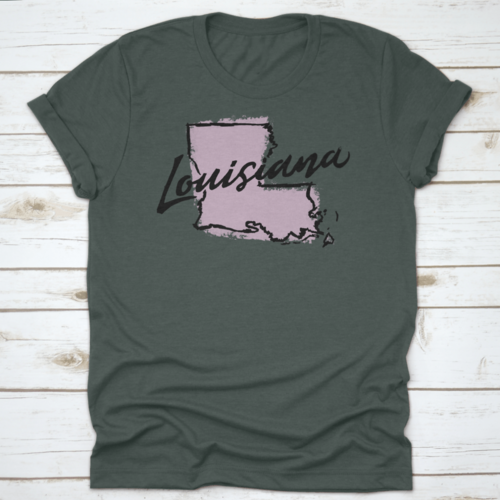Hand Drawn Outline Illustration Of Louisiana State Map Vector Art
