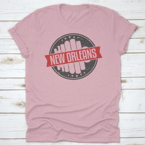 New Orleans Louisiana Round. Travel Stamp Icon Skyline City Design.