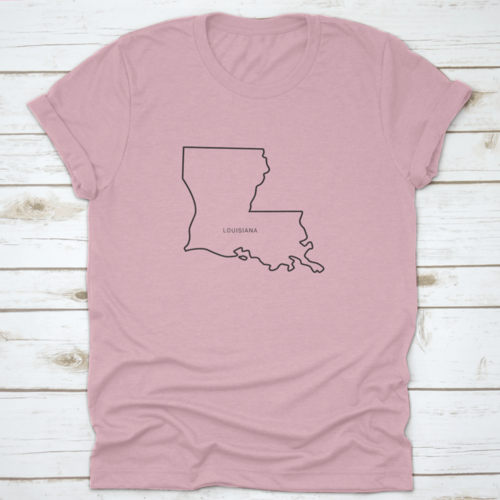 Simple Line Drawing Outline Of The Map Of Louisiana Usa With Simple