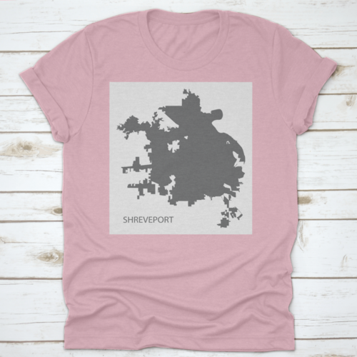 Shreveport Louisiana City Map Grey Illustration Silhouette Shape
