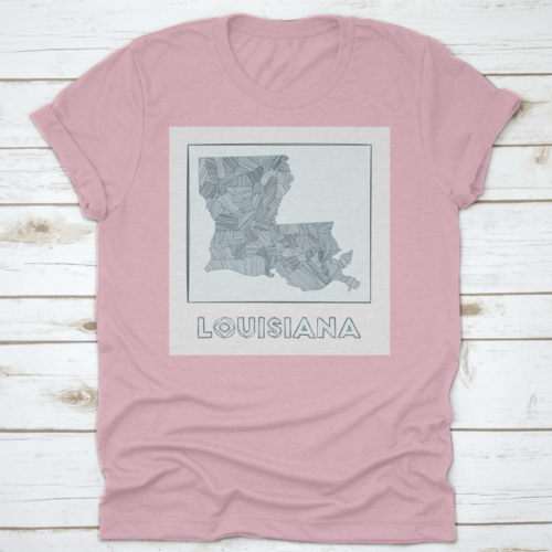 A Sketch Of The Map Of The State Of Louisiana Represented With Hachure