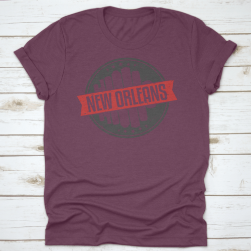 New Orleans Louisiana Round. Travel Stamp Icon Skyline City Design.