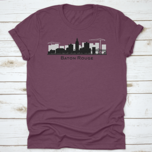 Baton Rouge Louisiana City Skyline Silhouette With Black Buildings