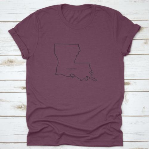 Simple Line Drawing Outline Of The Map Of Louisiana Usa With Simple