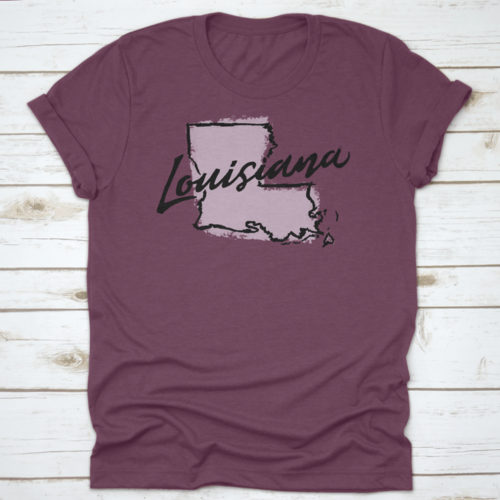 Hand Drawn Outline Illustration Of Louisiana State Map Vector Art