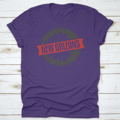 New Orleans Louisiana Round. Travel Stamp Icon Skyline City Design.
