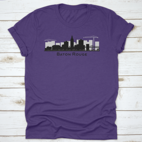 Baton Rouge Louisiana City Skyline Silhouette With Black Buildings
