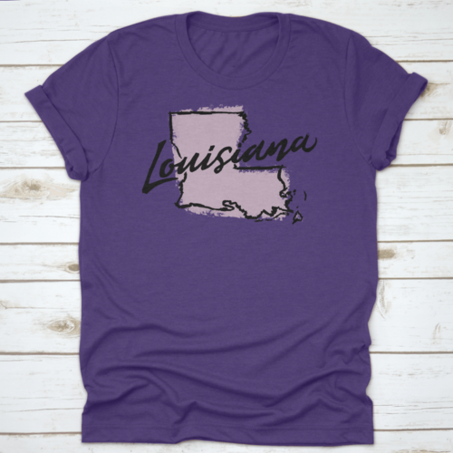 Hand Drawn Outline Illustration Of Louisiana State Map Vector Art