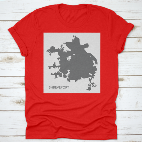 Shreveport Louisiana City Map Grey Illustration Silhouette Shape