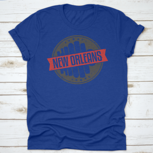 New Orleans Louisiana Round. Travel Stamp Icon Skyline City Design.